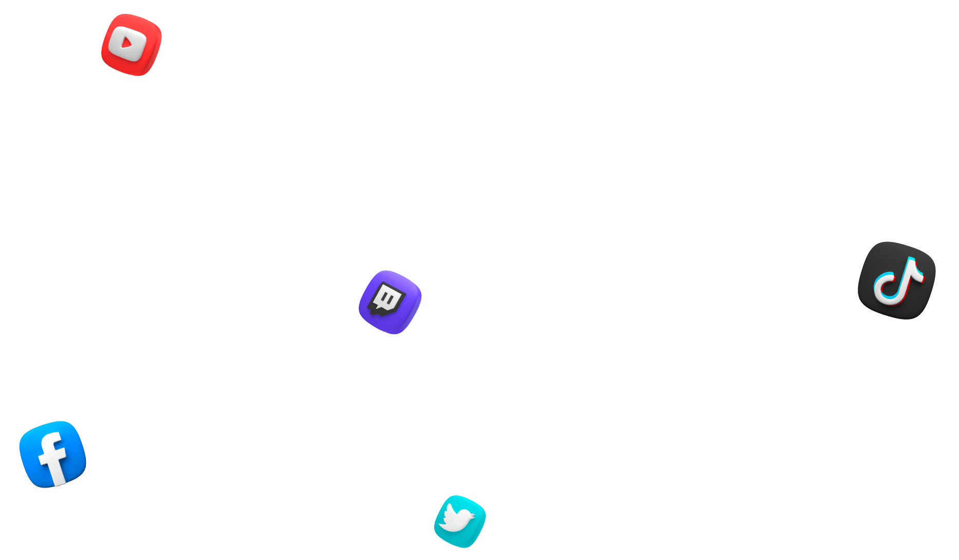 3d social media icons